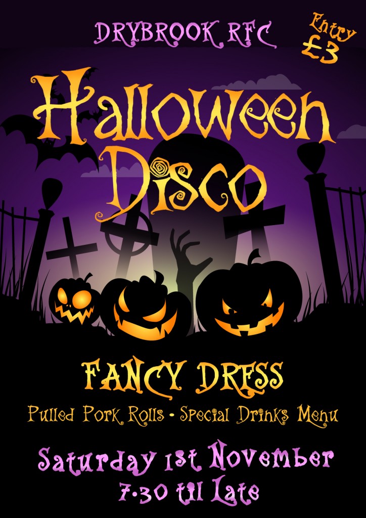 Halloween Disco – 1st November 2014 « Drybrook Rugby Club